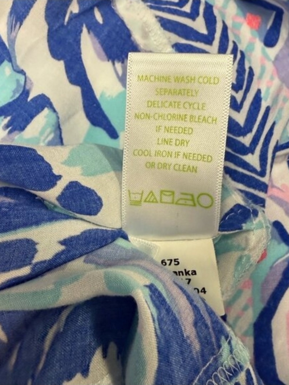 Lilly Pulitzer Blue Printed Strapless Summer Dress Sz L - Picture 5 of 6